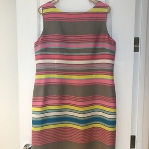 Striped Linen & Rayon Dress, Sleeveless